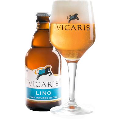 Uitgeschonken Vicaris Lino in passend bierglas