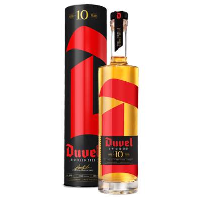 Duvel Distilled 2021 (fles naast koker)