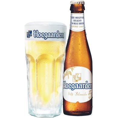 Uitgeschonken Hoegaarden in bijhorend Hoegaardenglas