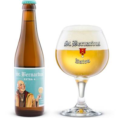 Uitgeschonken St. Bernardus Extra 4 in bijhorend glas