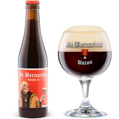 Uitgeschonken St. Bernardus Prior 8 in bijhorend glas