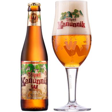 Uitgeschonken Tripel Kanunnik in passend bierglas