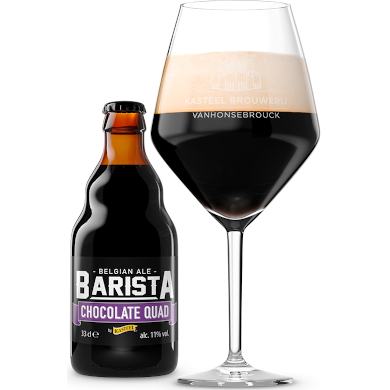 Uitgeschonken Barista Chocolate Quad in bijhorend glas