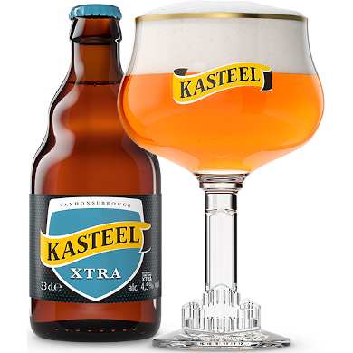 Kasteel Xtra uitgeschonken in bijhorend bierglas