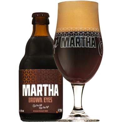 Martha Brown Eyes uitgeschonken in bijhorend bierglas