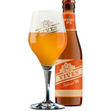 Viven Imperial IPA uitgeschonken in bijhorend bierglas