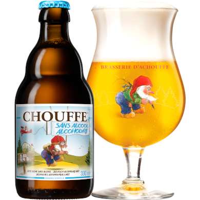 Uitgeschonken Chouffe Alcoholvrij in glas van Brasserie d'Achouffe