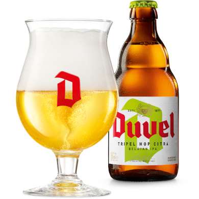 Duvel Tripel Hop Citra met gevuld Duvelglas