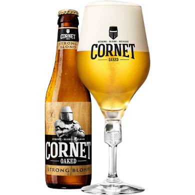 Cornet Strong Blond uitgeschonken in bijhorend glas