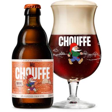 Uitgeschonken Mc Chouffe in glas van Brasserie d'Achouffe