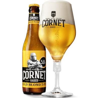 Cornet Gold Blond uitgeschonken in bijhorend glas