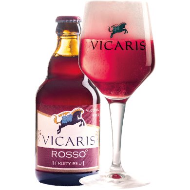 Uitgeschonken Vicaris ROSSO° in bijhorend bierglas