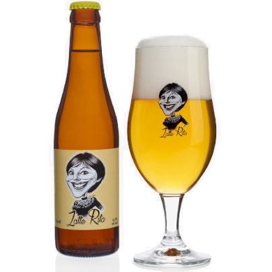 Zatte Rita Blond in bierglas met flesje ernaast