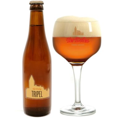 Uitgeschonken Ter Dolen Tripel in bijhorend bierglas