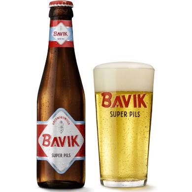 Bavik Super Pils uitgeschonken in glas