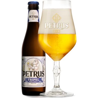 Petrus Tripel in bijhorend glas
