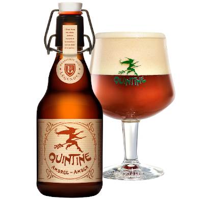 Quintine Amber in bijhorend bierglas