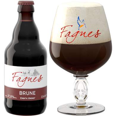 Fagnes Brune in bijhorend glas