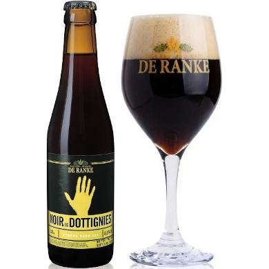 Noir de Dottignies in glas uitgeschonken