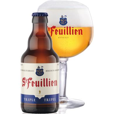 St-Feuillien Tripel in bijhorend bierglas