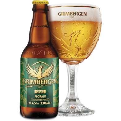 Grimbergen Cuvée Florale in glas geschonken