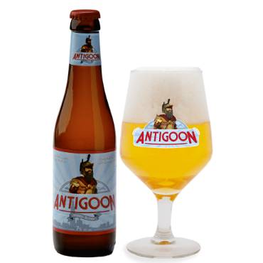 Uitgeschonken Antigoon in bijhorend bierglas