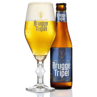 Uitgeschonken Brugge Tripel in bijhorend glas