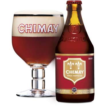 Uitgeschonken Chimay Rood in bijhorend bierglas