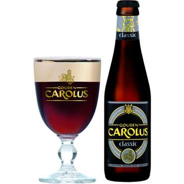 Uitgeschonken Gouden Carolus Classic in bijhorend glas