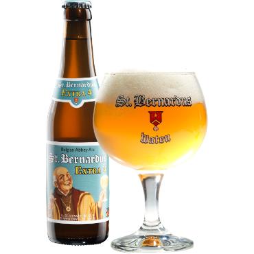 Uitgeschonken St. Bernardus Extra 4 in bijhorend glas