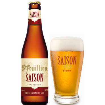 Uitgeschonken St-Feuillien Saison in bijhorend bierglas