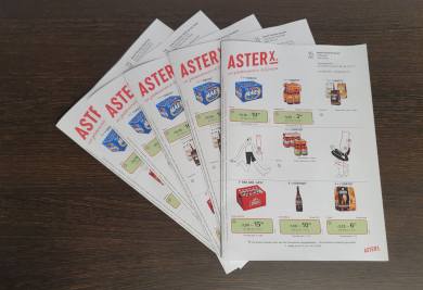 Stapel AsterX Dranken folders oktober–november 2025