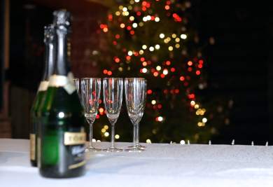 Champagne voor kerstboom