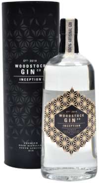 Fles van Woodstock Inception Gin met mooie geschenkverpakking