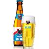 Uitgeschonken Jupiler Blue in bijhorend ribbeltjesglas