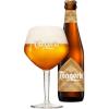 Uitgeschonken blonde Tongerlo Tripel in bijhorend kelkglas