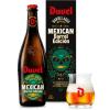 Duvel Barrel Aged Batch No. 10 verpakking naast gevuld glas