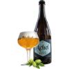 Grote fles Achel Superior Blond naast gevuld glas