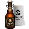 Hercule Stout beker met fles ernaast