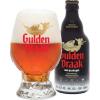 Gulden Draak 9000 Quadruple in een bijhorend bierglas