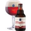 Uitgeschonken bruine St-Feuillien in bijhorend bierglas