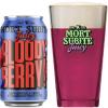Blik Mort Subite Juicy Bloody Berry uitgeschonken in glas