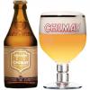Uitgeschonken Chimay Goud in bijhorend bierglas